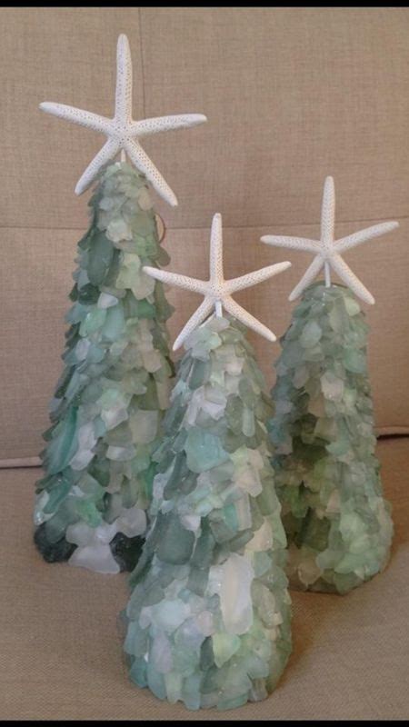 Sea Glass Christmas Trees Glass Christmas Tree Glass Christmas Ornaments Coastal Christmas Decor
