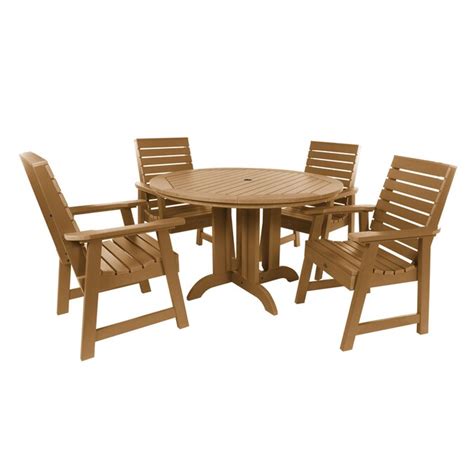 Highwood The Weatherly Collection 5 Piece Tan Frame Patio Set In The