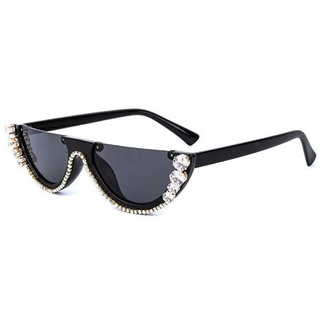 rhinestone sunglasses black fashion glasses etsy