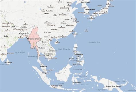 Myanmar Map And Myanmar Satellite Images
