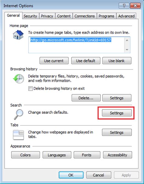 Change The Default Search Provider Bing In Internet Explorer In