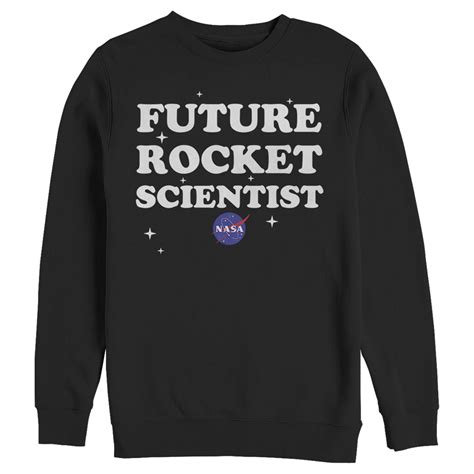 Mens Nasa Future Rocket Scientist Of The Stars Sweatshirt Black Large
