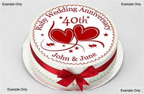 Ruby 40th Wedding Anniversary Cake Topper Personalizado Etsy