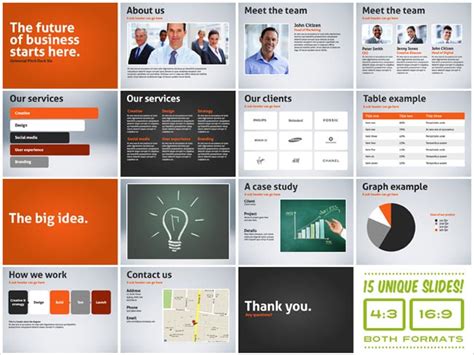 The pop of red and geometric motifs are present on every slide. LAST DAY: 5 PitchStock PowerPoint Presentation Decks ...