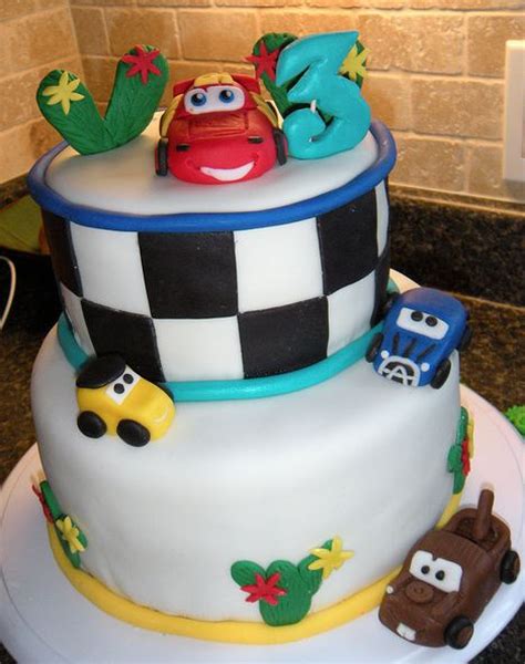 About 7% of these are event & party supplies, 0% are christmas decoration supplies, and 0% are wedding decorations & gifts. Two tier Cars theme birthday cake for 3 year old.JPG