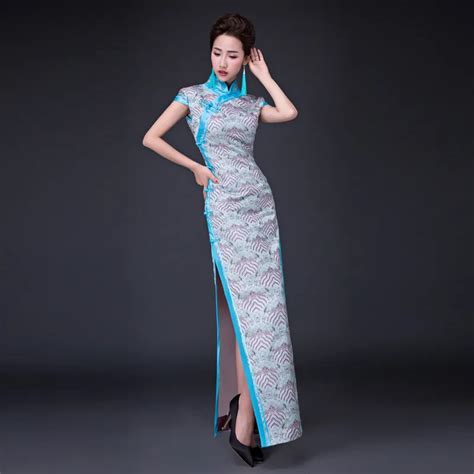 2018 vintage cheongsam white qipao long traditional chinese dress oriental style dresses china