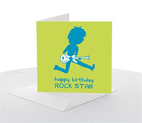 Rock Star Birthday Card By White Hanami Notonthehighstreet Com