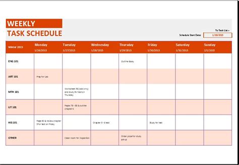 Daily Schedule Template Excel Task List Templates Vrogue