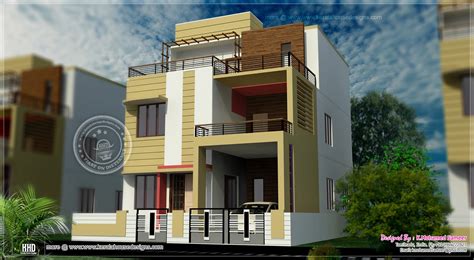 3 Story House Plan Design In 2626 Sqfeet Kerala Home Design And