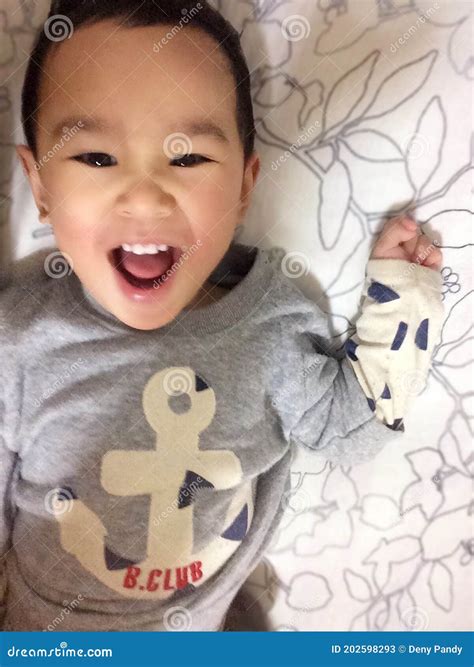 Beauty Portrait Of Boy With Smile Fresh Face Smiling Babies Asian