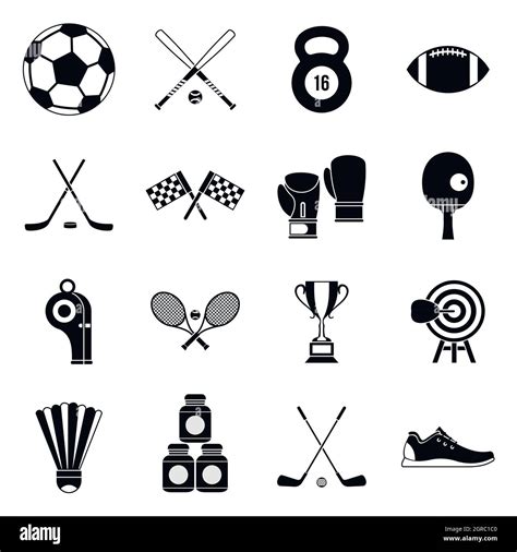 Sport Equipment Icons Set Simple Style Stock Vector Image And Art Alamy