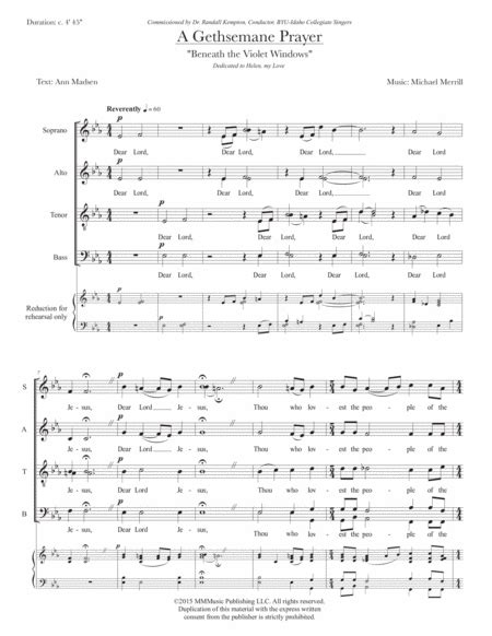 Gethsemane Song Free Music Sheet