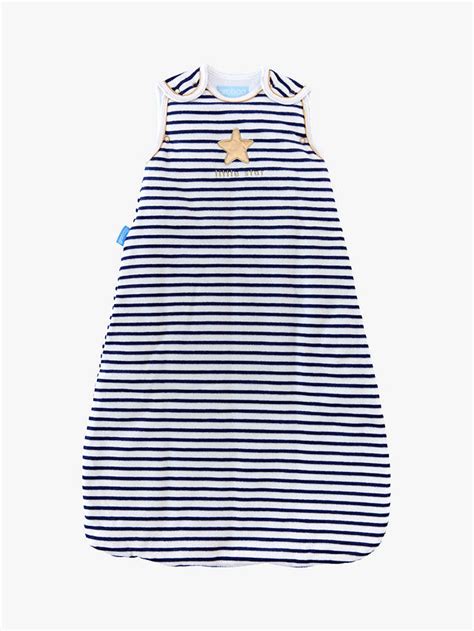 Grobag Petit Star Sleep Bag, 3.5 Tog, Blue Stripe at John Lewis & Partners
