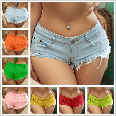 Womens Mini Shorts Denim Cut Off Low Rise Waist Sexy Micro Jeans Hot Pants Ebay