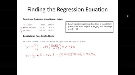 Generally, you will use software, like. Finding the Regression Equation - YouTube