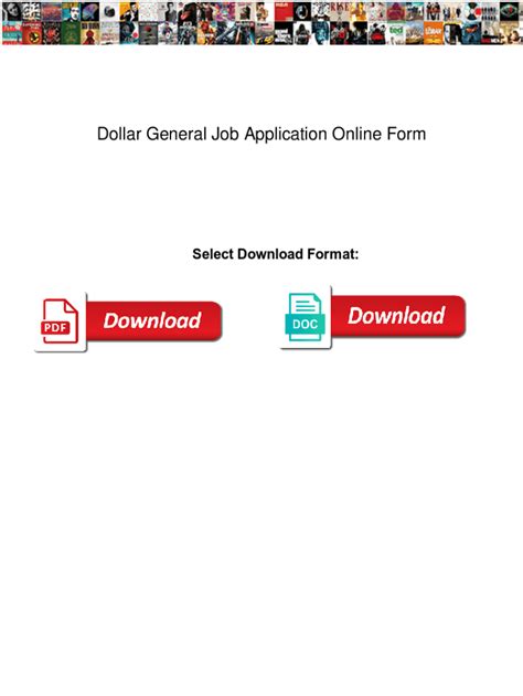 Fillable Online Dollar General Job Application Online Form Dollar General Job Application