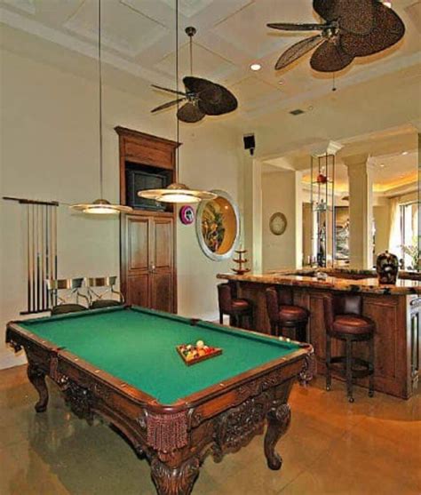 65 Rooms With A Pool Table Man Caves Included Warm Bar Area With A