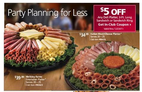 Save On Any Deli Platter Ft Long Sandwich Or Sandwich Ring At Bj S