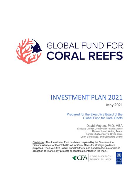 Pdf The Global Fund For Coral Reefs Investment Plan 2021