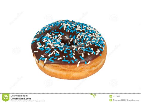 Donut With Chocolate Icing And Sprinkles Stock Photo Image Of Bake