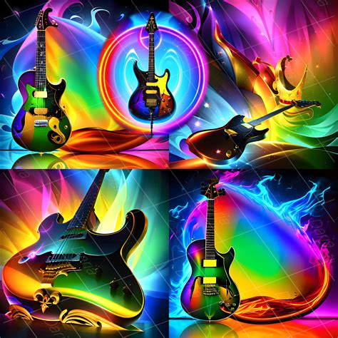 Neon Guitar Wallpaper Slowly Melting In Rainbow Flames Flame Guitar