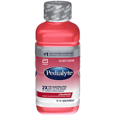 Pedialyte Electrolyte Solution Strawberry Ready To Drink 169 Fl Oz