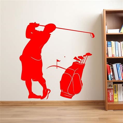 Golf Player Living Room Wall Decor Vinyl Wall Decal Stickers Easy Peel