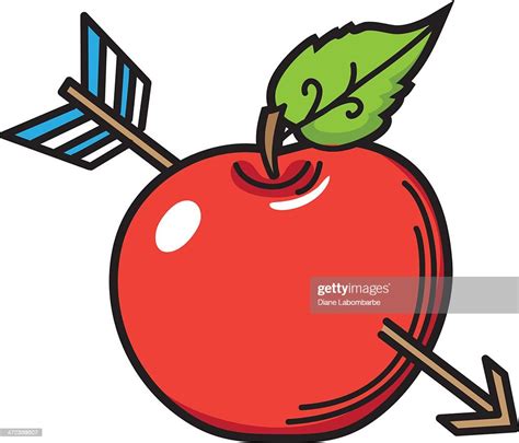 Cartoon Apple With Arrow High Res Vector Graphic Getty Images