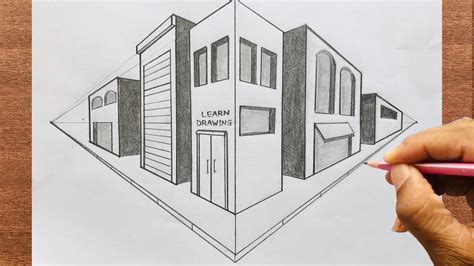 How To Draw A City In Two Point Perspective For Beginners 3d Drawing Perspective Drawing