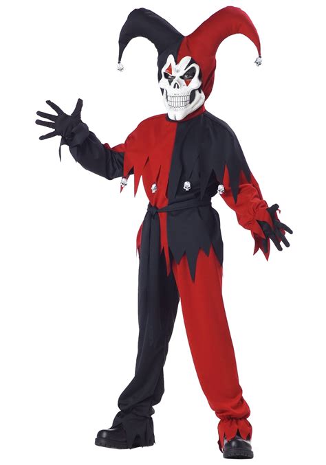 Kids Scary Court Jester Costume Scary Halloween Costumes For Boys