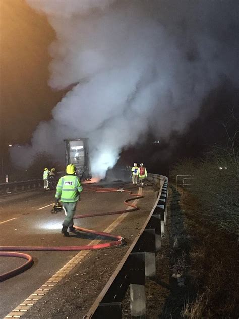 Live Severe Lorry Fire On M5 Causing Delays As Recovery Work Closes