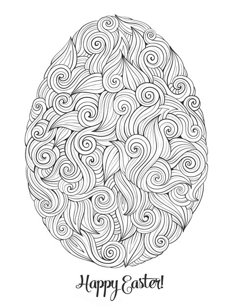 Easter Egg By Olga Kostenko Easter Adult Coloring Pages