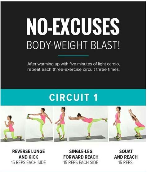 Getting In Shape No Excuses Workout Bodyweight Workout Cardio