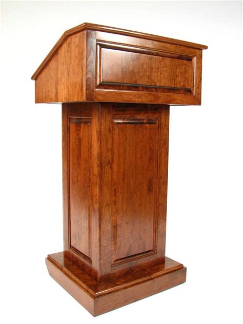 Wood Podium With Wheels Convertible Design For Floor Or Tabletop
