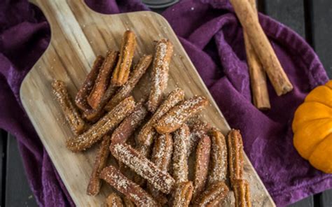 Mini Baked Pumpkin Churros With Maple Chocolate Sauce Vegan One