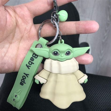 Star Wars Mandalorian The Child Baby Yoda Grogu Keychain Etsy