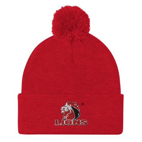 South Africa Lions Rugby Pom Pom Beanie Red World Rugby Shop