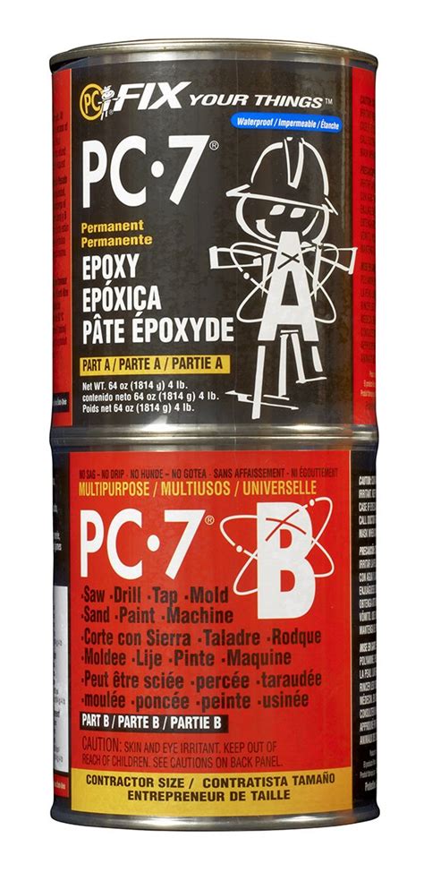 Pc Products Pc 7 Epoxy Adhesive Paste Two Part Heavy Duty 4lb In Two