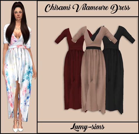 Sims4sisters — Lumy Sims Chisami Vilamoure Dress 25 Swatches