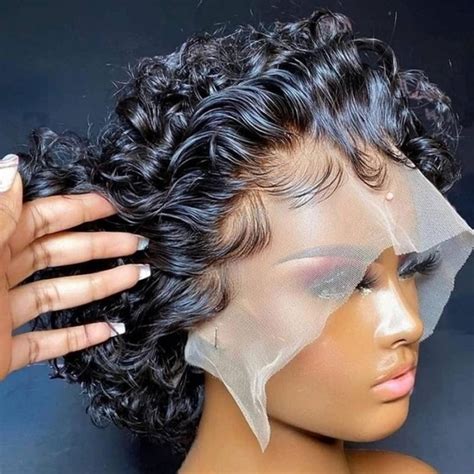 Beauty Forever Curly Wig 13x1 Pixie Cut Lace Front Wigs Human Hair