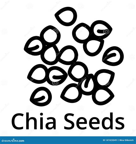 Chia Seeds Icon Outline Style Stock Vector Illustration Of Design