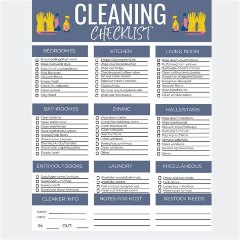 Cleaning Checklist Vacation Rental Cleaning Checklist Airbnb Etsy