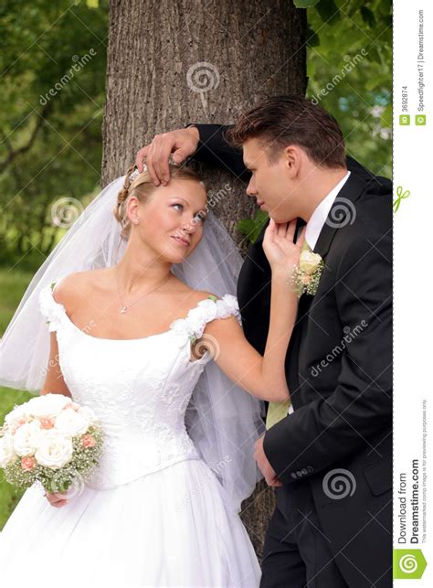 Wedding Couple In Love Kissing Stock Photo Image Of