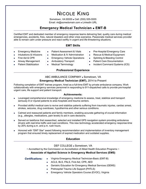 Paramedic Resume Templates