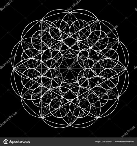 Sortierte s, geometrische formgeometrie, geometrisches muster, abstraktes muster, winkel png. Ornament aus Kreisen auf schwarzem Hintergrund ...