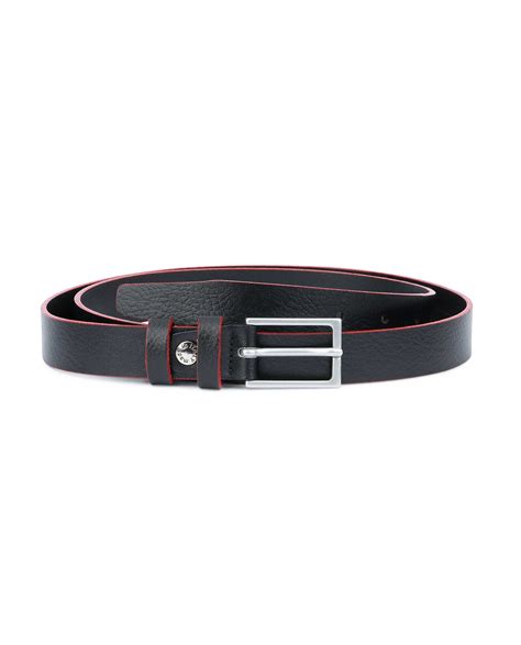 Buy Thin Mens Belt Black Leather