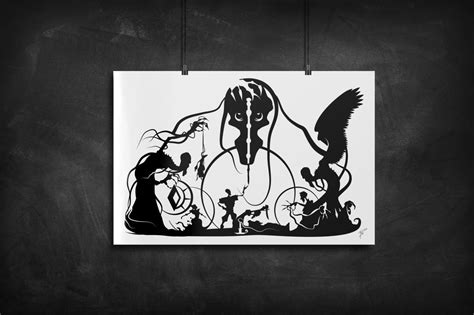 Three Brothers - Harry Potter silhouette art print - Eventeny