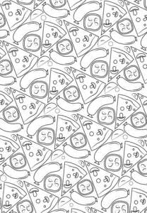 pizza  sausage pattern coloring page  printable