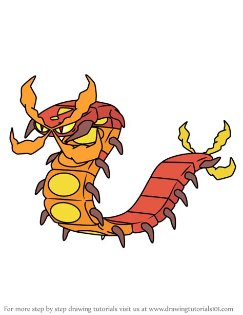 Learn How To Draw Centiskorch From Pokemon Pokemon Step By Step