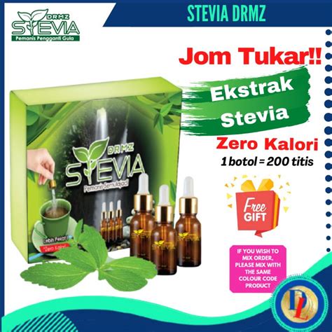 Drmz Stevia Pemanis Semulajadi Pengganti Gula Sweetener Daun Manis Dr